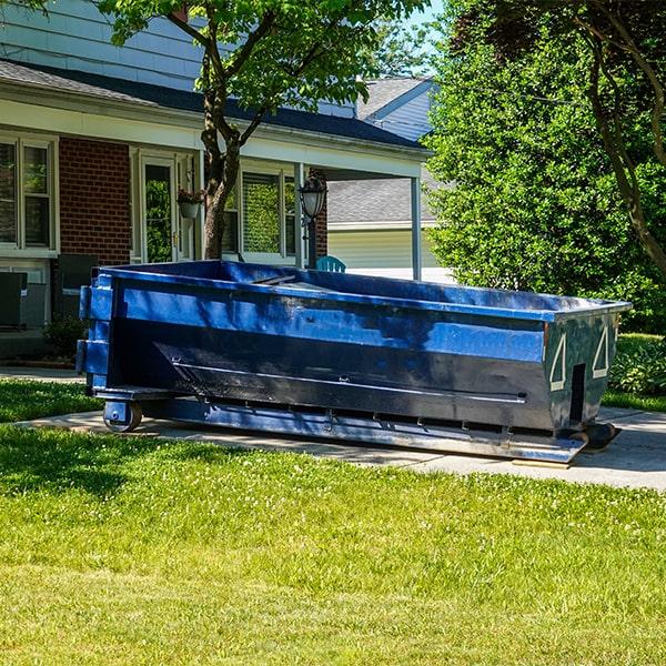 residential dumpsters can be placed on a driveway or yard, but preventative measures should be taken to avoid damage to the property